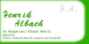 henrik albach business card